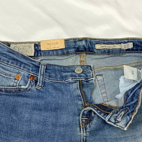 NWT VTG Y2K Polo Ralph Lauren Jeans Women's XS Blue Bowery Straight Low Rise - Picture 6 of 14
